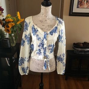 NWT Wild Fable Long Sleeve Floral Crop Top Blouse